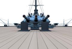 CK30-Parial Ship-Stern-Deck Level-Forward Turrets III and IV